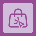 Icon mit Einkaufstasche und einer Hand